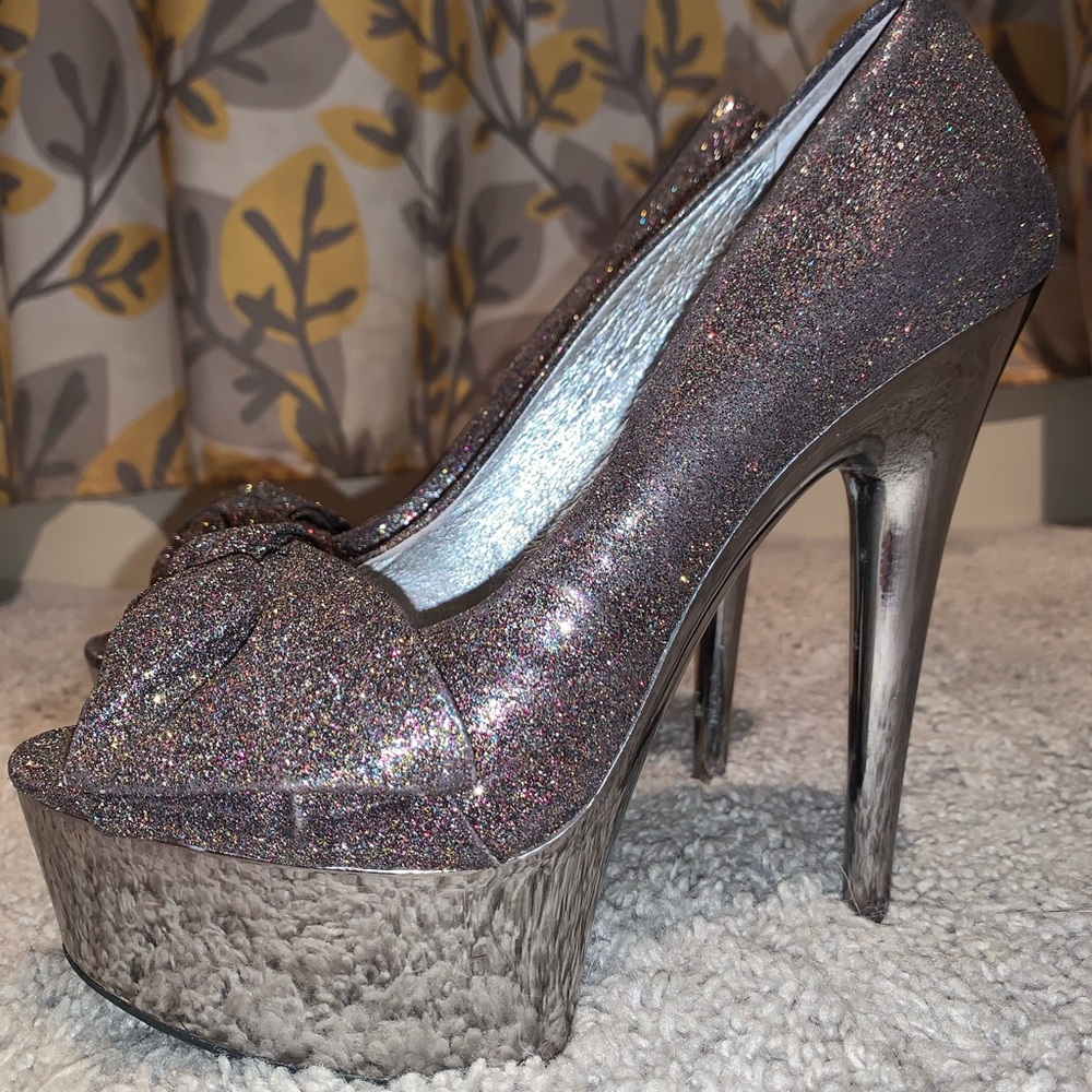 Sparkly, 6in, peep toe - Picture 5 of 5
